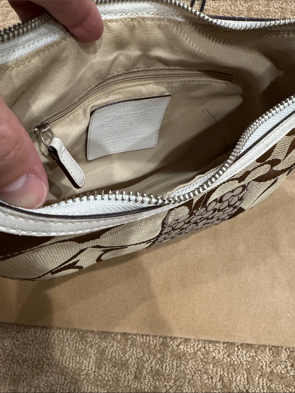 Coach Signature Pattern Patchwork Shoulder Bag - Python Trim - Picture 3 of 9